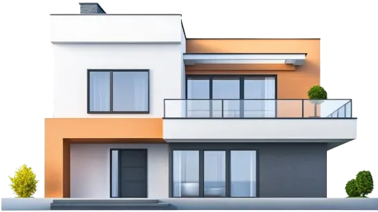 Illustration of a modern two-story house